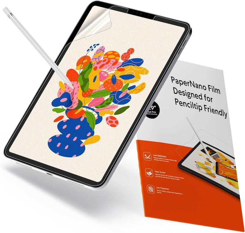 KCT 2 Pack Paperfeel Screen Protector Compatible with iPad Pro 12.9 (2022 & 2021 & 2020 & 2018 Models), Matte PET Film for Drawing, Anti Glare with Easy Installation Kit - Image 1